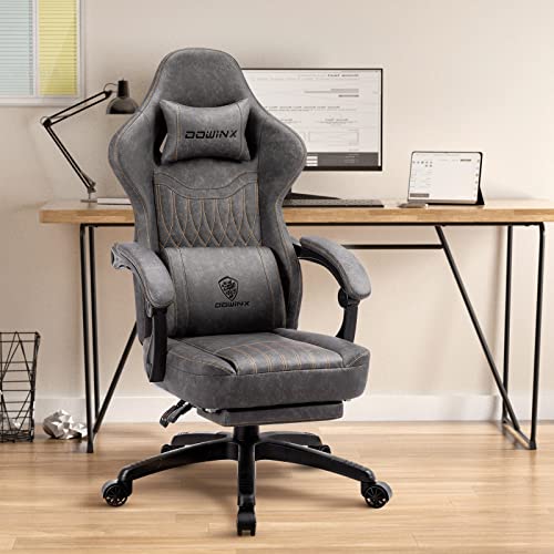 Gray Dowinx Gaming Chair with Massage and Footrest