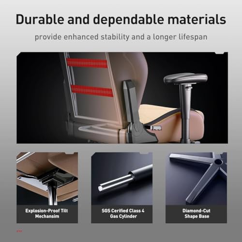 Brown AutoFull Gaming Chair with Lumbar Support