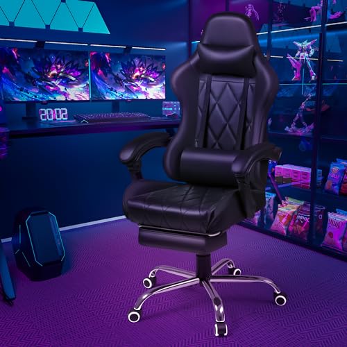 Shahoo Gaming Chair with Footrest, Massage, Ergonomic Design