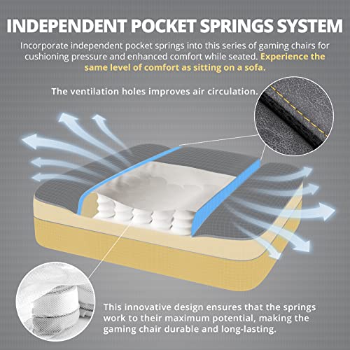 Gray Dowinx Gaming Chair with Massage and Footrest