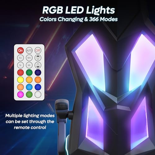 RGB LED Gaming Chair with Breathable Fabric, Linkage Armrests
