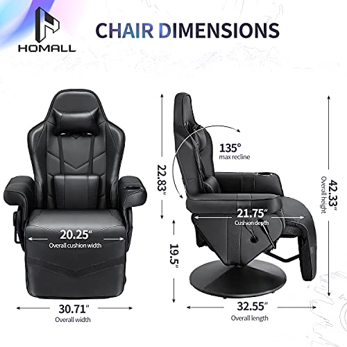 Homall Racing Style Gaming Chair with Footrest and Headrest