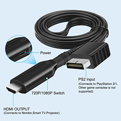 PS1/PS2 HDMI Adapter with True RGB Signal Output