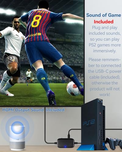 PS2 HDMI Adapter 1080P Picture Quality Converter Sony