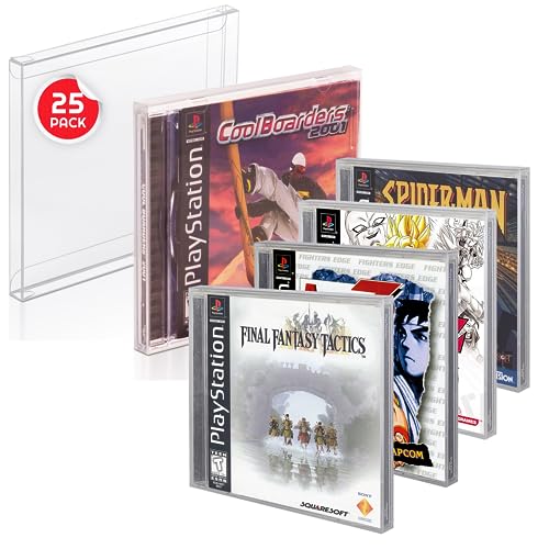 PS1 Game Box Protectors - Clear Cases (Pack of 25)