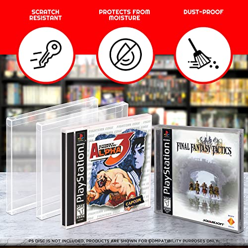 PS1 Game Box Protectors - Clear Cases (Pack of 25)