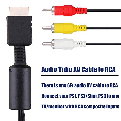 6FT AV to RCA Cord for PS2/PS3 Slim