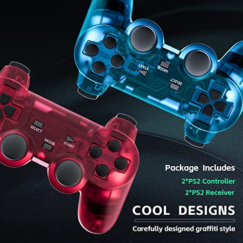 PS2 Wireless Controller - Dual Vibration ClearBlue ClearPurple