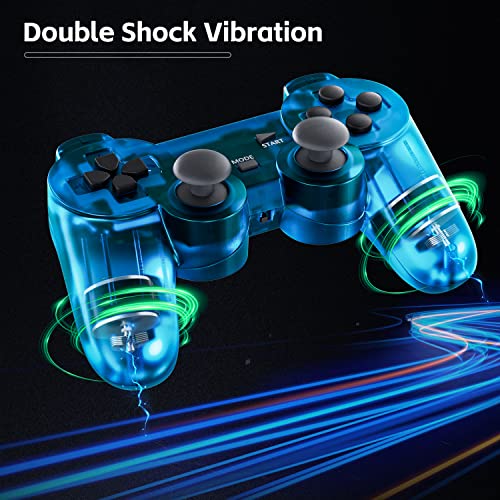 PS2 Wireless Controller - Dual Vibration ClearBlue ClearPurple