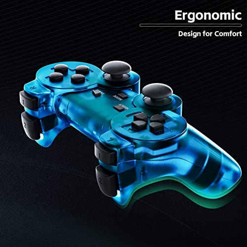 PS2 Wireless Controller - Dual Vibration ClearBlue ClearPurple