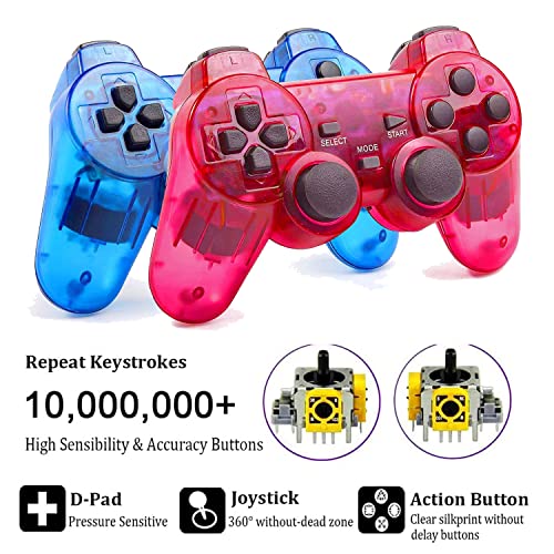 2-Pack TAKESH Wireless PS2 Controllers, Double Shock 2.4G