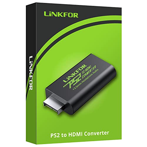 LiNKFOR PS2 to HDMI Converter with 3.5mm Audio