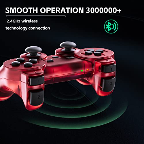 ClearBlue and ClearRed Wireless PS2 Play 2 Controller