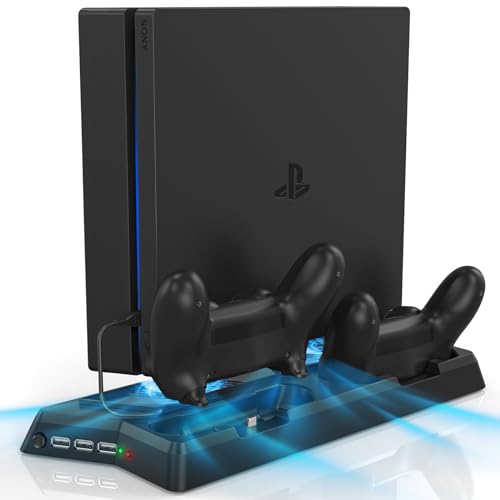 PS4 Vertical Stand with Dual Controller Charger Station