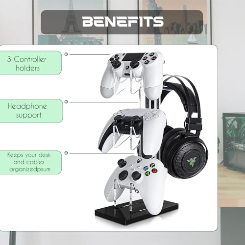 Universal 3 Tier Gaming Controller and Headset Stand
