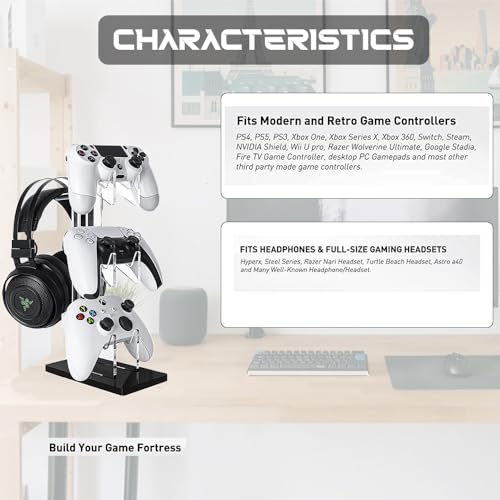 Universal 3 Tier Gaming Controller and Headset Stand
