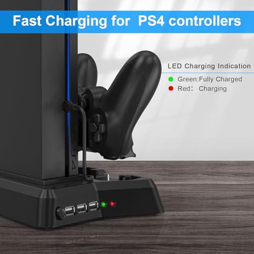 PS4 Vertical Stand with Dual Controller Charger Station