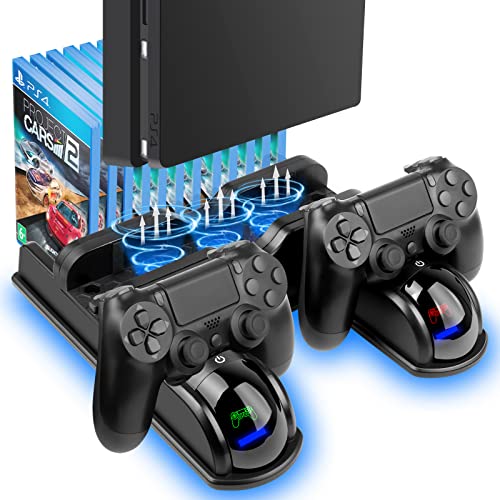 PS4 Vertical Stand with Cooling Fan & Controller Charger