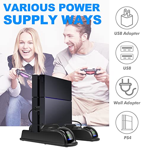 PS4 Vertical Stand with Cooling Fan & Controller Charger