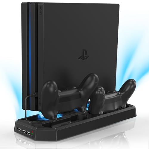 PS4 Pro Controller Charger Stand with Cooling Fan