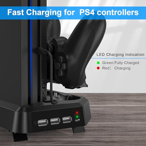 PS4 Pro Controller Charger Stand with Cooling Fan