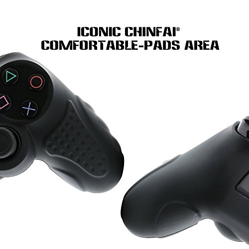 Black Silicone Skin Grip for PS4 Controller with Thumb Grips