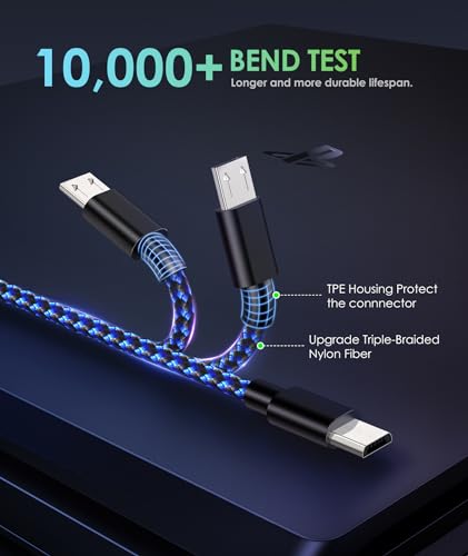 6amLifestyle 2 Pack 10ft PS4 Controller Charger Cable