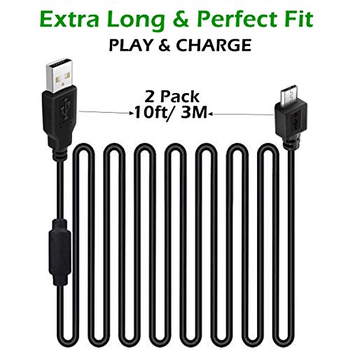 2 Pack 10ft Charging Cables for PS4 & Xbox