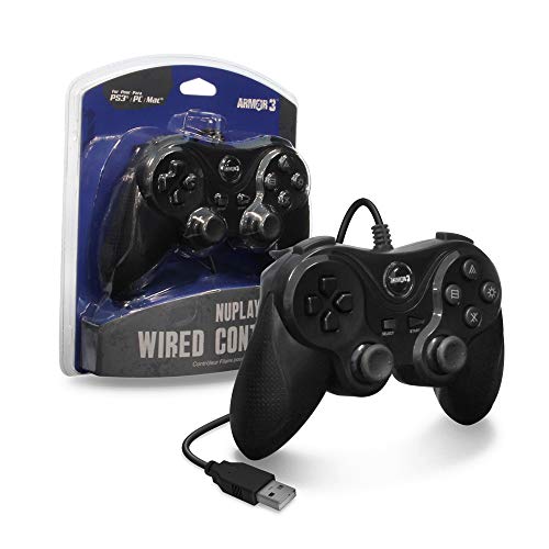Armor3 Nuplay Wired PS3 Game Controller, Black