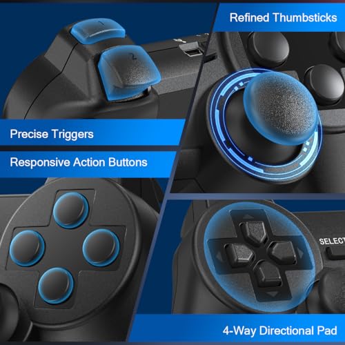 PS3 Controller Wireless 2 Pack, 2 Charging Cables