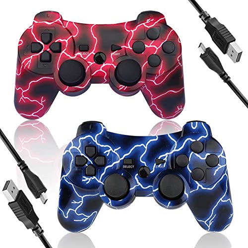 Kujian Wireless PS3 Controller 6-axis Dual Vibration Blue+Red