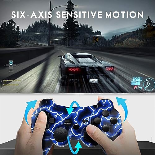 2 Pack Wireless PS3 Controllers with Charging Cable