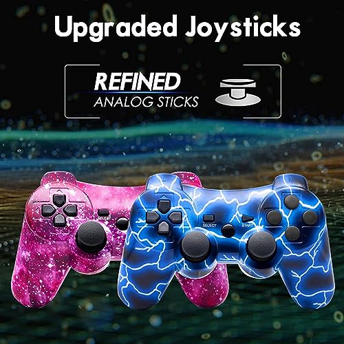 2 Pack Wireless PS3 Controllers with Charging Cable