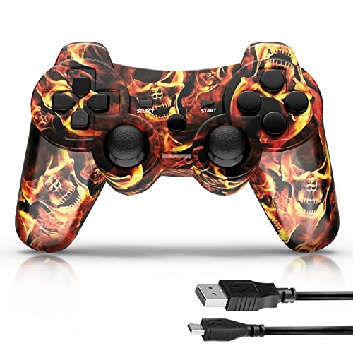 Wireless PS3 Controller with Dual Vibration - Blaze Skullk