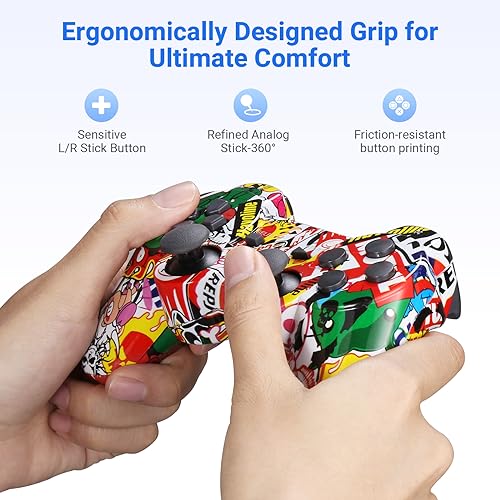 PS3 Controller 2-Pack with Upgraded Joystick, Bluetooth Connection
