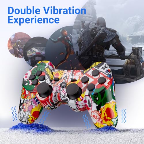 PS3 Controller 2-Pack with Upgraded Joystick, Bluetooth Connection