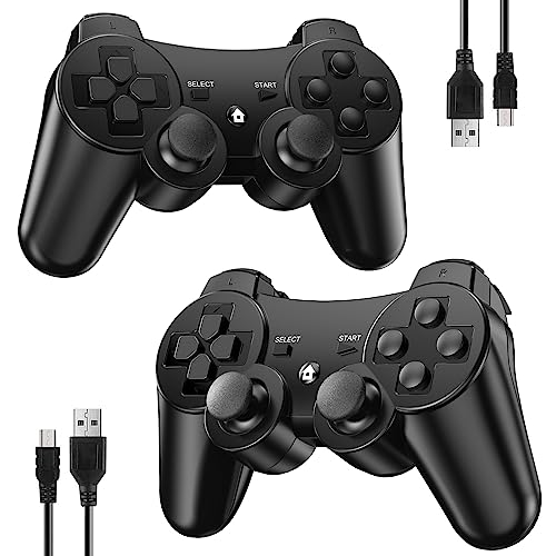 Diswoe Wireless PS-3 Controllers 2 Pack, Bluetooth Gamepad