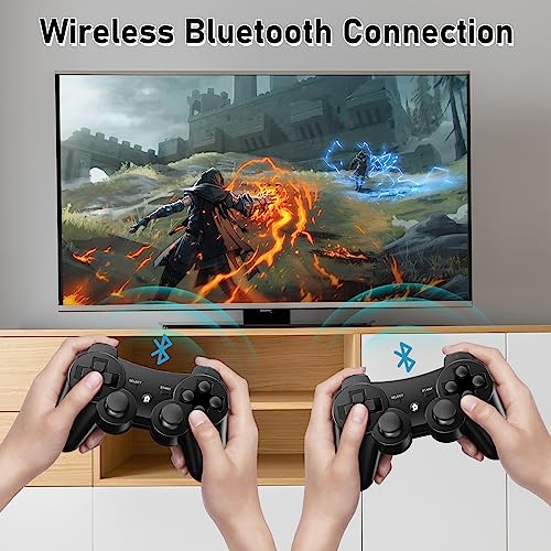 Diswoe Wireless PS-3 Controllers 2 Pack, Bluetooth Gamepad