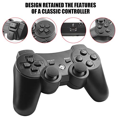 Diswoe Wireless PS-3 Controllers 2 Pack, Bluetooth Gamepad
