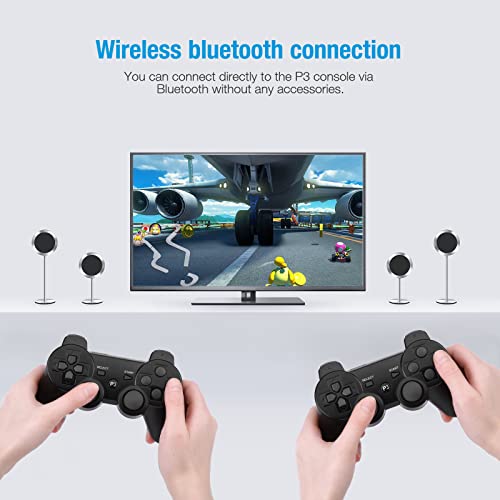 2 Pack Powerextra Wireless Gaming Controller for PS-3