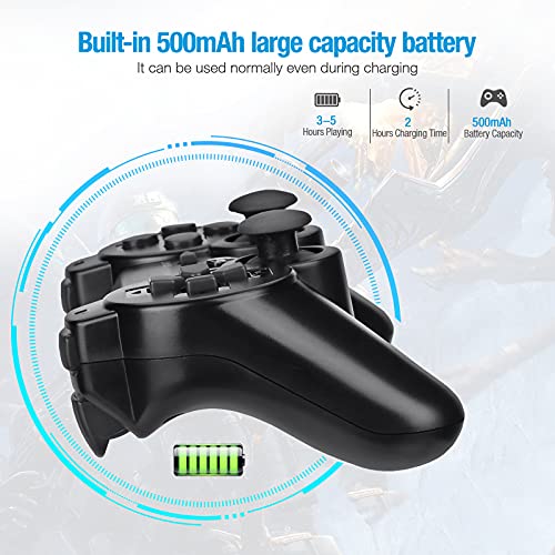 2 Pack Powerextra Wireless Gaming Controller for PS-3