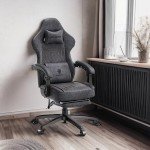 Gray Dowinx Gaming Chair with Massage and Footrest