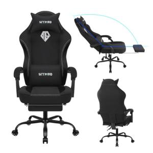 Adult Gaming Chair with Footrest and Ergonomic Design