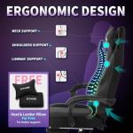 Adult Gaming Chair with Footrest and Ergonomic Design