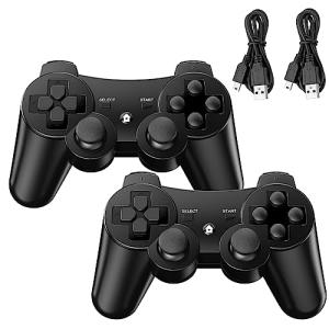 Diswoe Wireless PS-3 Controllers 2 Pack, Bluetooth Gamepad