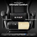 High Back N-GEN Gaming Chair with Footrest