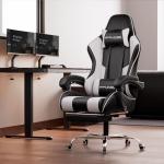 GTPLAYER Gaming Chair with Footrest and Lumbar Support