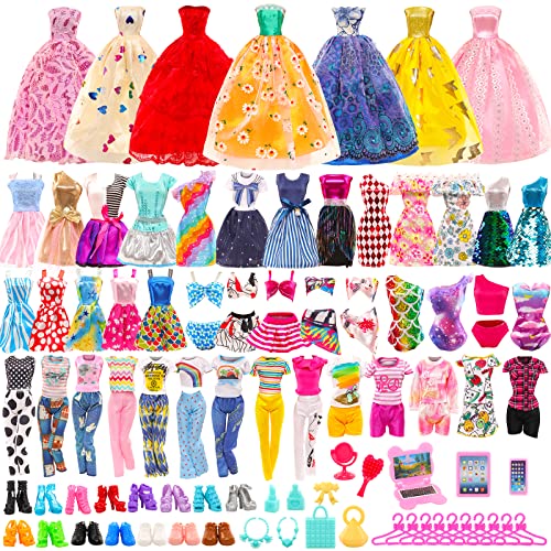 57-Piece Barbie Doll Clothes and Accessories Bundle