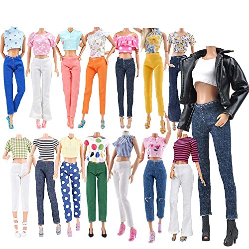 Barbie Doll Clothes and Shoes Bundle - 15 Items