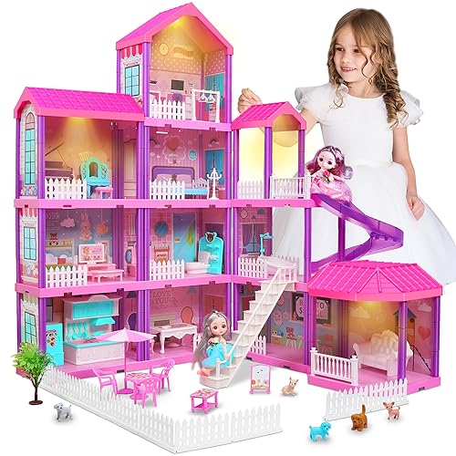 Barbie Dollhouse with 11 Rooms & 2 Dolls